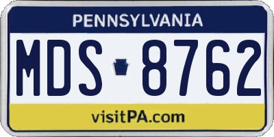 PA license plate MDS8762