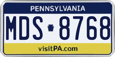 PA license plate MDS8768
