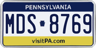 PA license plate MDS8769