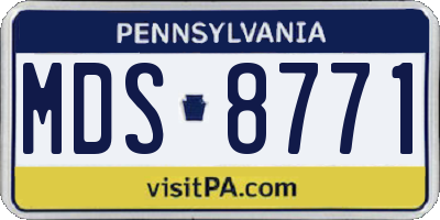PA license plate MDS8771