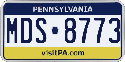 PA license plate MDS8773