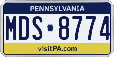 PA license plate MDS8774