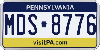 PA license plate MDS8776