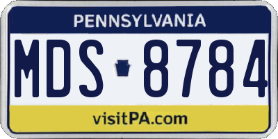 PA license plate MDS8784