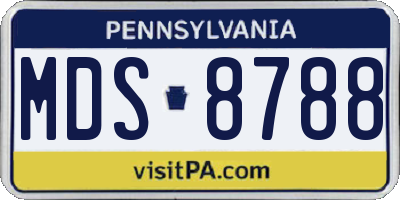 PA license plate MDS8788