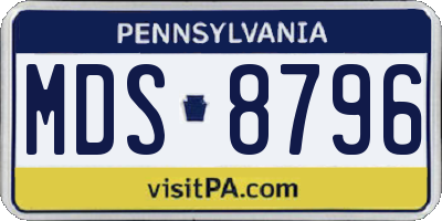 PA license plate MDS8796
