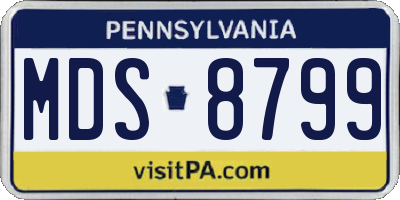 PA license plate MDS8799