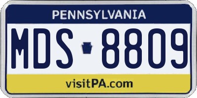 PA license plate MDS8809