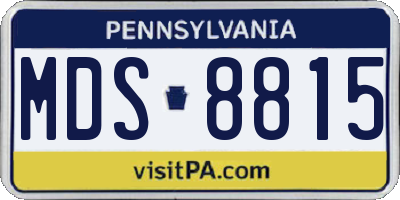 PA license plate MDS8815