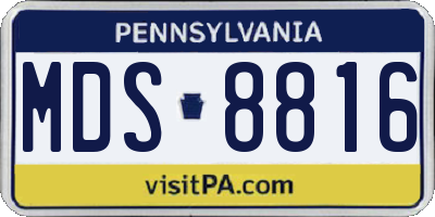 PA license plate MDS8816