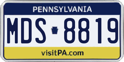 PA license plate MDS8819