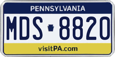 PA license plate MDS8820