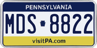 PA license plate MDS8822