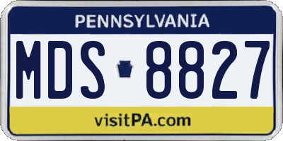 PA license plate MDS8827