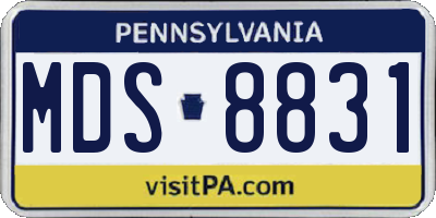 PA license plate MDS8831