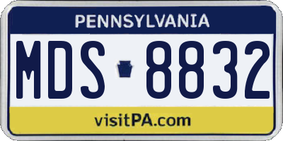 PA license plate MDS8832