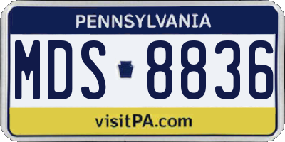 PA license plate MDS8836