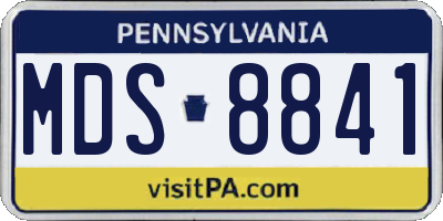 PA license plate MDS8841