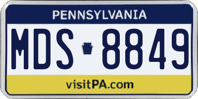 PA license plate MDS8849