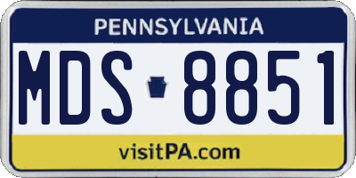 PA license plate MDS8851