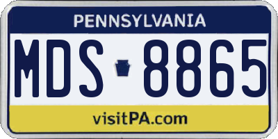 PA license plate MDS8865