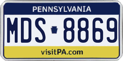 PA license plate MDS8869