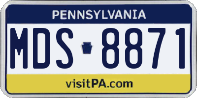 PA license plate MDS8871