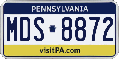 PA license plate MDS8872