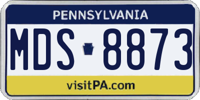PA license plate MDS8873