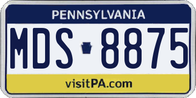 PA license plate MDS8875