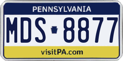 PA license plate MDS8877