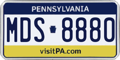 PA license plate MDS8880
