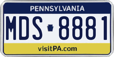 PA license plate MDS8881