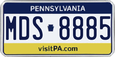 PA license plate MDS8885