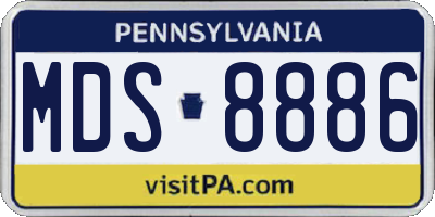 PA license plate MDS8886