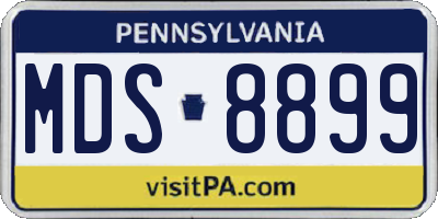 PA license plate MDS8899
