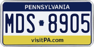PA license plate MDS8905