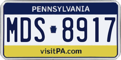 PA license plate MDS8917