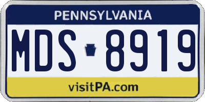 PA license plate MDS8919