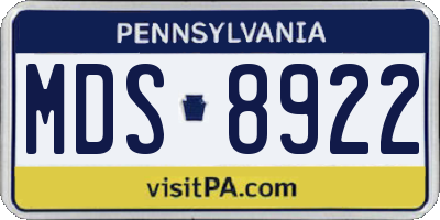 PA license plate MDS8922