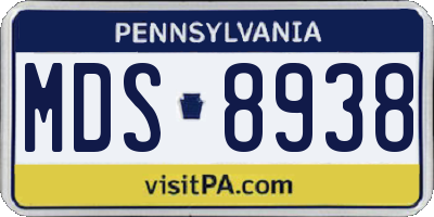 PA license plate MDS8938