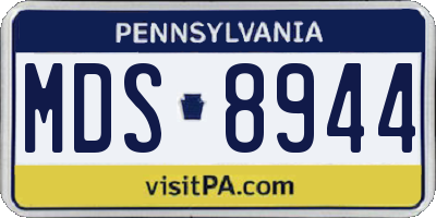 PA license plate MDS8944