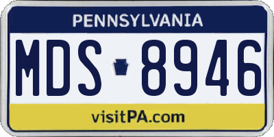 PA license plate MDS8946