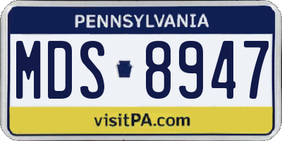 PA license plate MDS8947