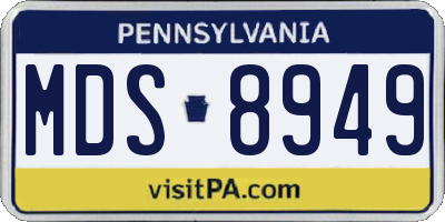 PA license plate MDS8949