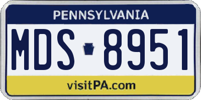 PA license plate MDS8951