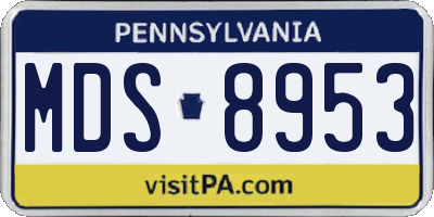PA license plate MDS8953