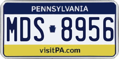 PA license plate MDS8956