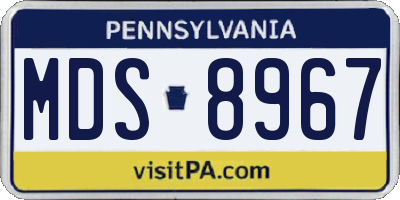 PA license plate MDS8967