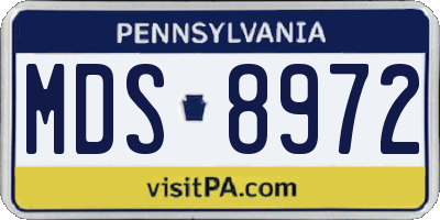 PA license plate MDS8972